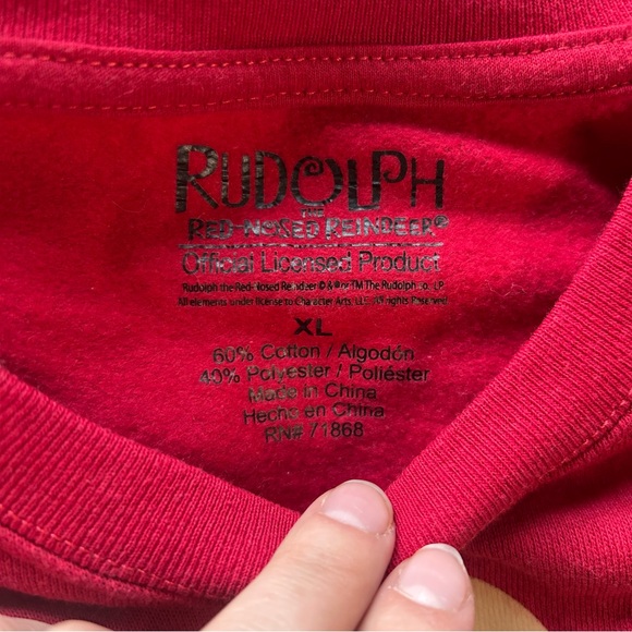 Rudolph The Red Nosed Reindeer Sweatshirt Size XL pre owned - Picture 5 of 7